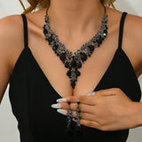Bridal Crystal Necklace and Earring Set Diamond Look Wedding Jewelry