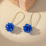 2PC Women's Fashion Trend DIY Pearl Petal Ball Earrings Outdoor Travel Carnival Banquet Party Holiday Dressing Gifts