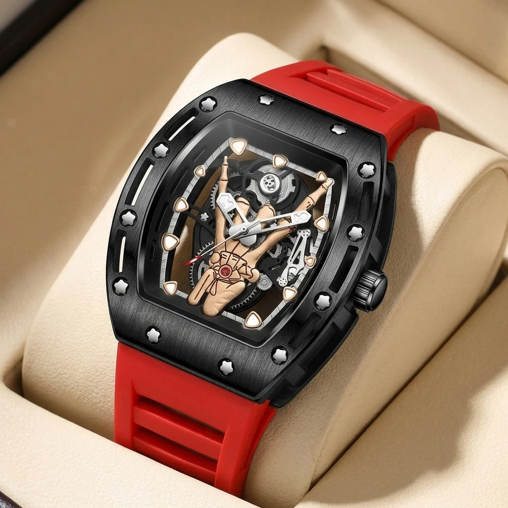 goobingoo Creative Astronaut Tonneau Sports Watch - Luxury Space Cartoon Quartz Timepiece goobingoo