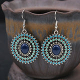 Bohemian Colorful Disc Earrings Statement Festival Jewelry