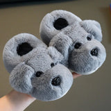 goobingoo Cute Cartoon Dog Winter Slippers - Soft Sole Warm Indoor Furry Shoes