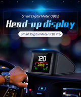 P10 Pro Head Up Display OBD2 Car Digital Speedometer Mileage & Temperature Gauge