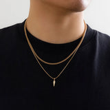 Men’s Punk Snake Chain Necklace Set Stainless Steel Cuban Choker