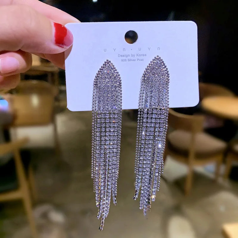 Long Tassel Drop Earrings — Statement Holiday Jewelry