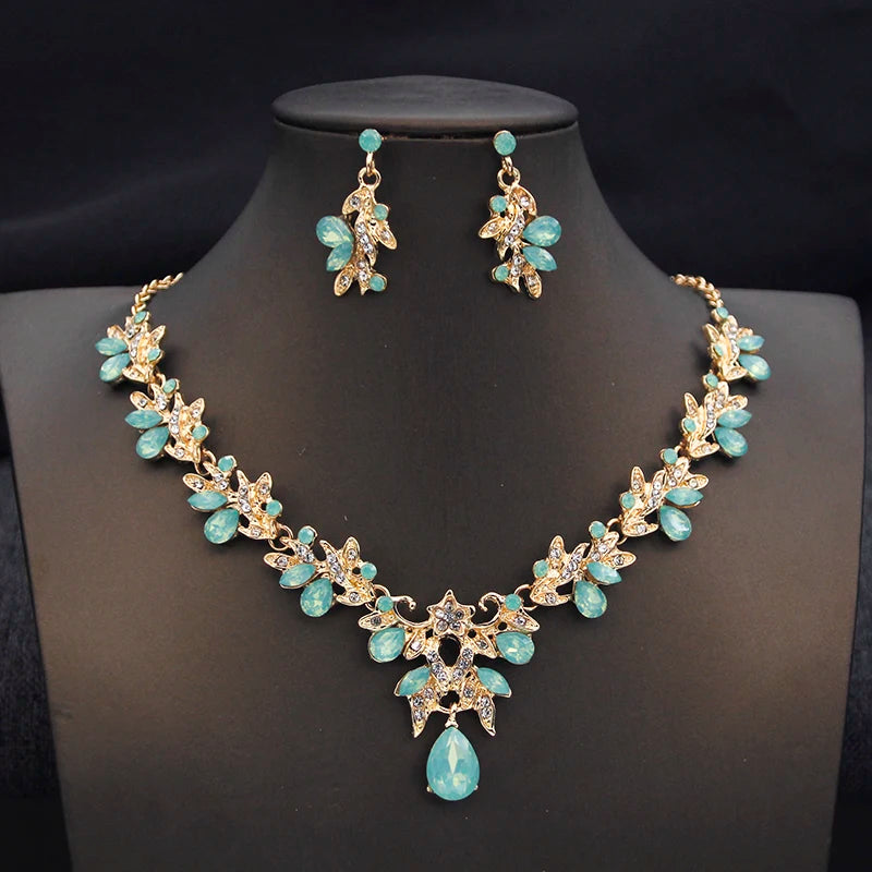 Elegant Choker Necklace & Earrings Set for Bridal, Prom & Special Occasions goobingoo