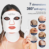 Pro 309-LED Red Light Therapy Face & Neck Mask — 7-Color Photon Skin Rejuvenation, Food-Grade Silicone, Wireless