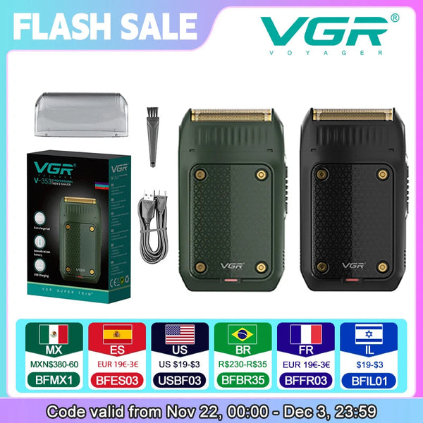 VGR V-353 Electric Shaver for Men, Rechargeable Portable Beard Trimmer & Razor goobingoo
