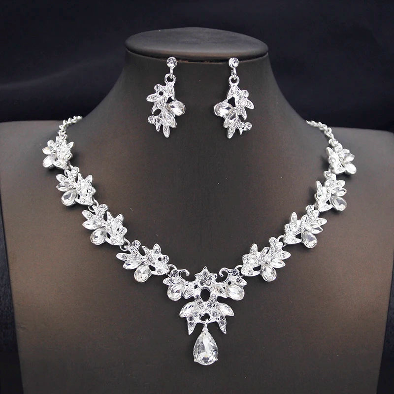 Elegant Choker Necklace & Earrings Set for Bridal, Prom & Special Occasions goobingoo