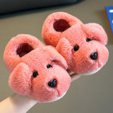 goobingoo Cute Cartoon Dog Winter Slippers - Soft Sole Warm Indoor Furry Shoes