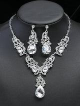 Elegant Alloy Necklace and Earring Set Wedding Party Jewelry