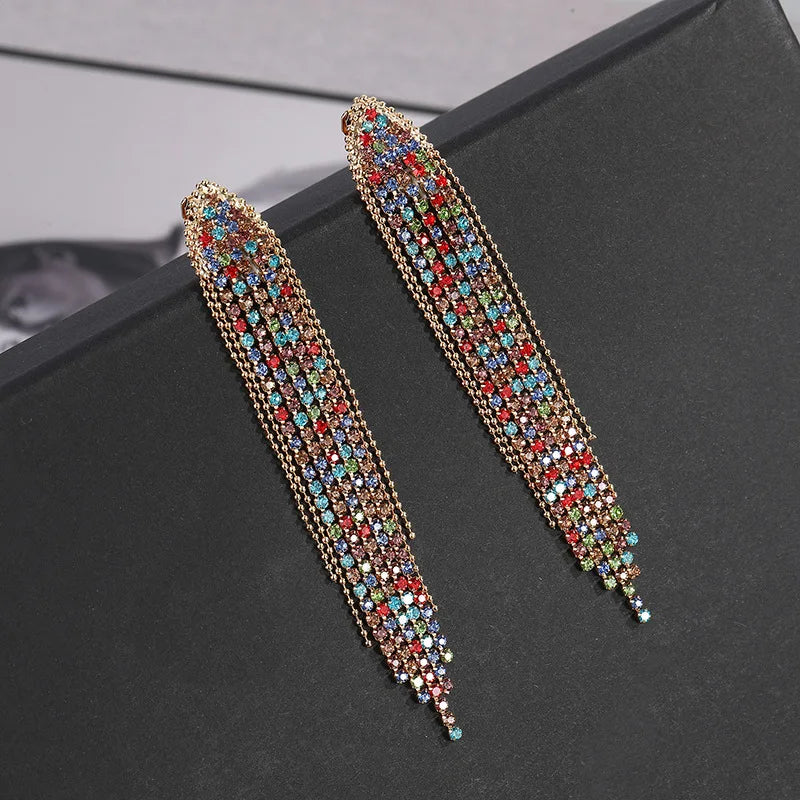 Long Tassel Drop Earrings — Statement Holiday Jewelry