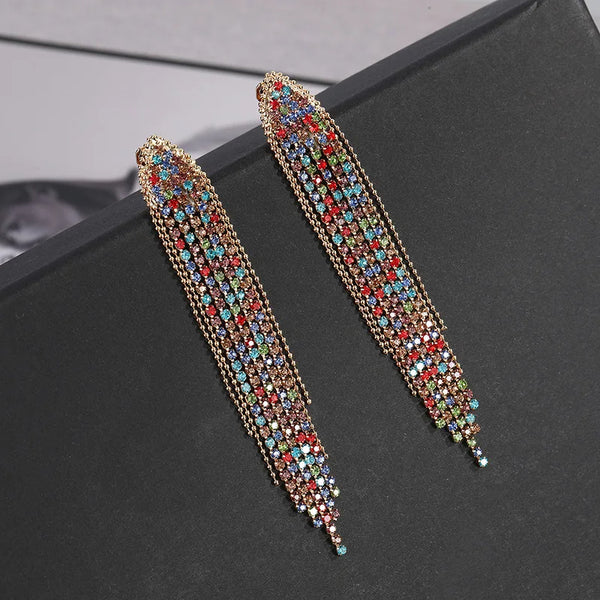 Long Tassel Drop Earrings — Statement Holiday Jewelry