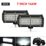 goobingoo 7" LED Light Bar - Offroad Spot Flood Combo Beam Waterproof Work Light