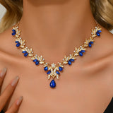 goobingoo Geometric Water Drop Pendant Necklace - Elegant Crystal Statement Chain for Women