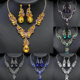 Elegant Alloy Necklace and Earring Set Wedding Party Jewelry