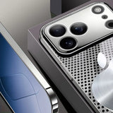 goobingoo Metal Mesh Glass iPhone Case - Electroplated Luxury Matte Shockproof Cover