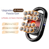 goobingoo 16-Head Fascia Gun Muscle Massager - High-Frequency Deep Tissue Percussion Massager