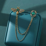 Crystal Bee Tassel Brooch Luxury Statement Pin