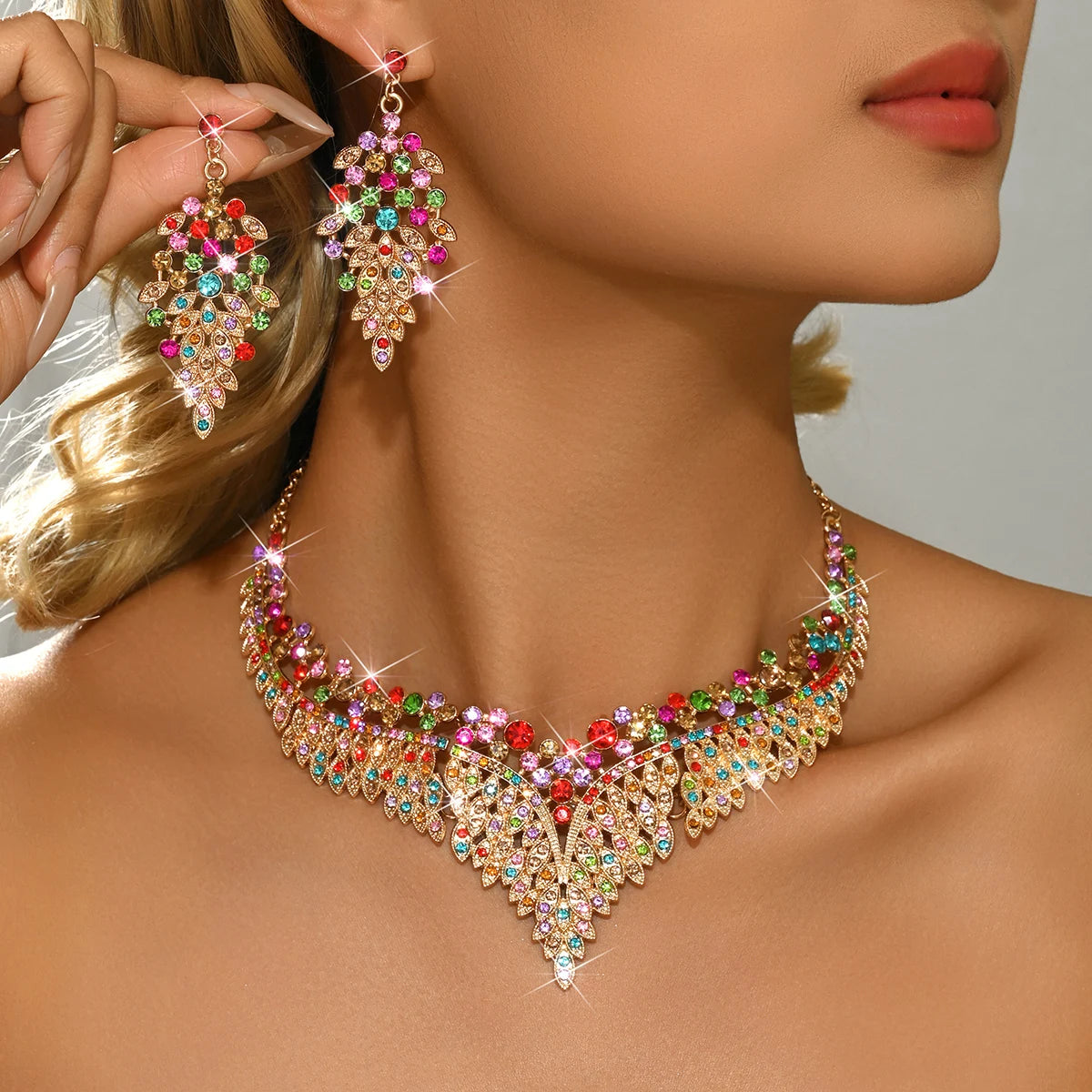 goobingoo Emerald Elegance Cascading Jewelry Set goobingoo
