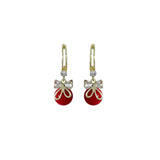 Wine Red Heart Earrings Romantic Statement Jewelry