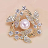 Trendy Flower Brooch Pin for Women Elegant Charm Chest Jewelry Gift