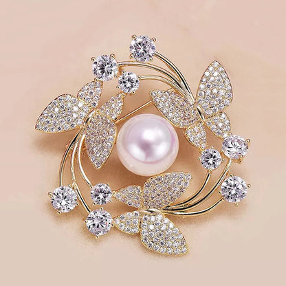 Trendy Flower Brooch Pin for Women Elegant Charm Chest Jewelry Gift