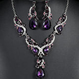 Elegant Alloy Necklace and Earring Set Wedding Party Jewelry