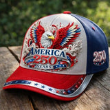 goobingoo 250th Anniversary Patriotic USA Eagle Cap - 1776-2026 Commemorative Baseball Hat