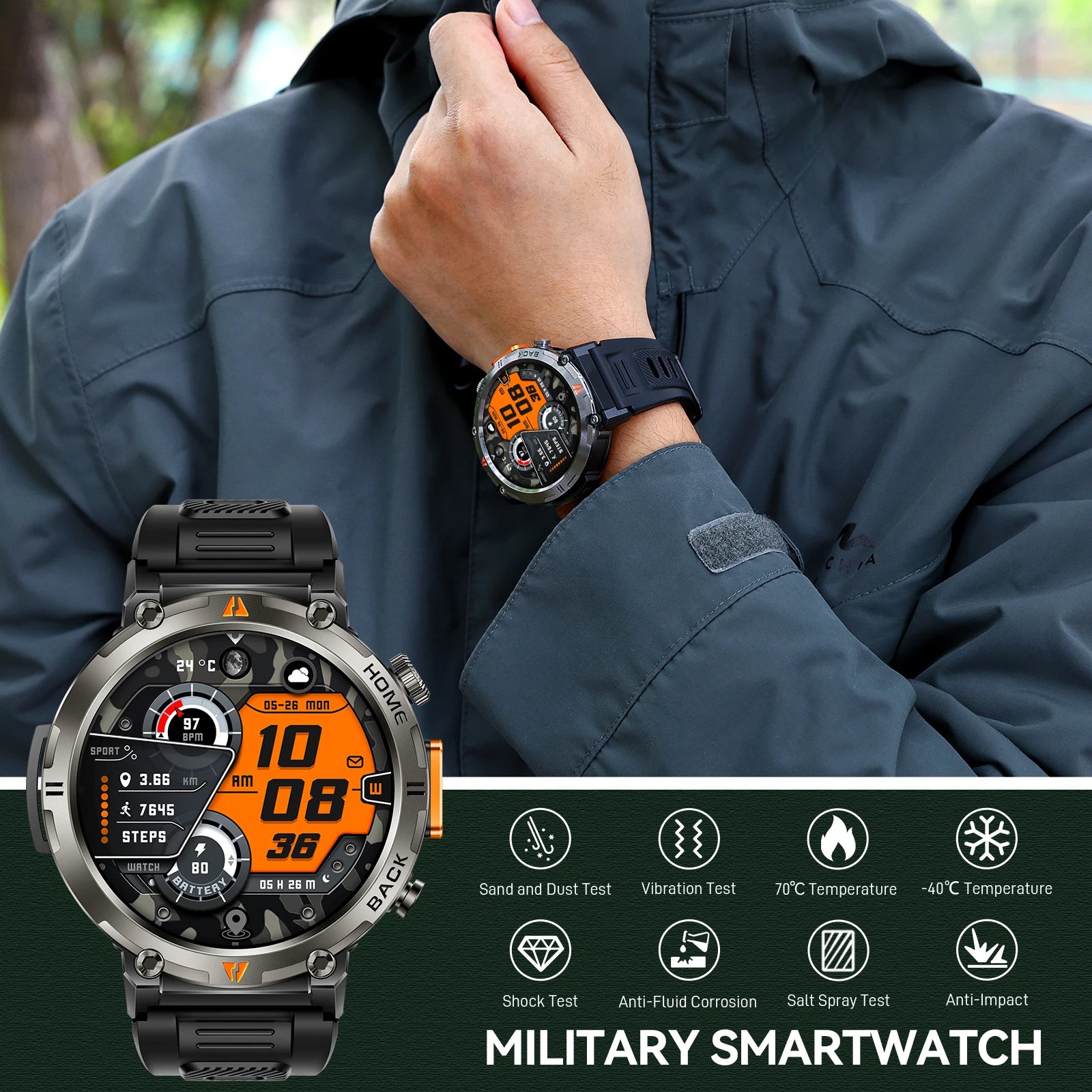 EIGIIS KE3 2025 New Bluetooth Call smartwatch for men Full Touch Screen With Health Monitor heart rate Flashlight Smart watch goobingoo