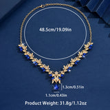 goobingoo Geometric Water Drop Pendant Necklace - Elegant Crystal Statement Chain for Women