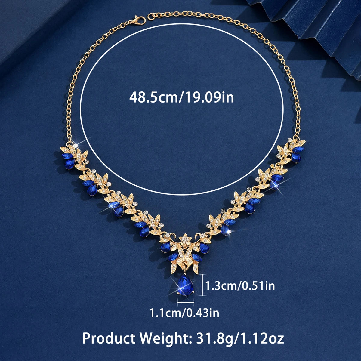 goobingoo Geometric Water Drop Pendant Necklace - Elegant Crystal Statement Chain for Women