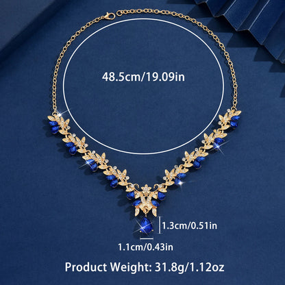 goobingoo Geometric Water Drop Pendant Necklace - Elegant Crystal Statement Chain for Women