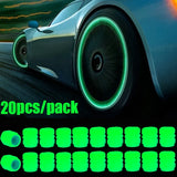 Luminous Tire Valve Caps Glow Wheel Stem Caps for Car & Bike