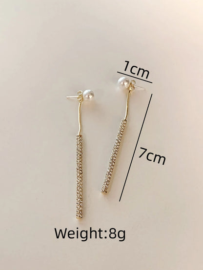 Crystal Pearl Drop Earrings — Elegant Daily Wear