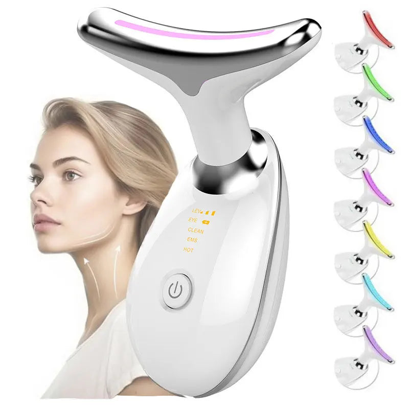 LED Face & Neck Massager 3/7 Color Light Beauty Device