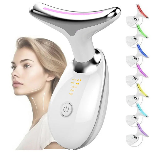 LED Face & Neck Massager 3/7 Color Light Beauty Device