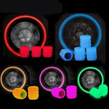 Luminous Tire Valve Caps Glow Wheel Stem Caps for Car & Bike