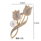 Tulip Flower Brooch — Elegant Coat Pin for Women