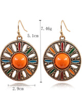 Bohemian Colorful Disc Earrings Statement Festival Jewelry