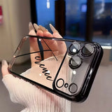 goobingoo Custom Name Transparent TPU Phone Case - Personalized Plated Lettering Cover