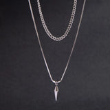 Men’s Punk Snake Chain Necklace Set Stainless Steel Cuban Choker