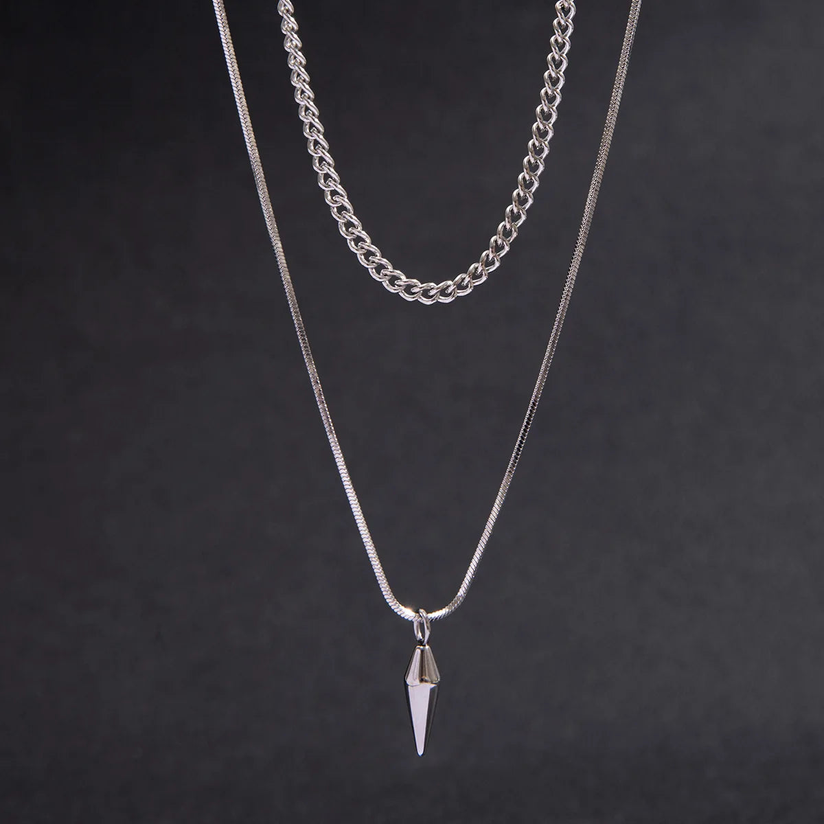 Men’s Punk Snake Chain Necklace Set Stainless Steel Cuban Choker