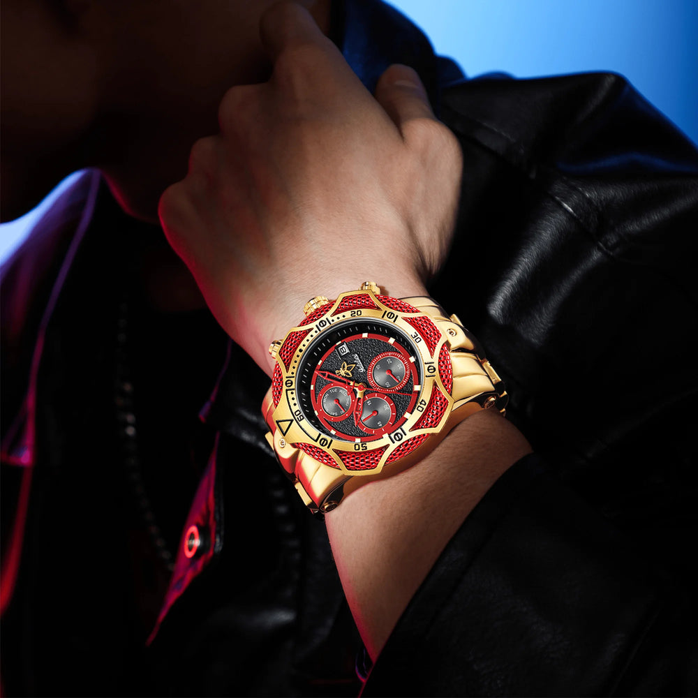 The Bold Gold & Crimson Red Watch That Instantly Upgrades Your Fit goobingoo