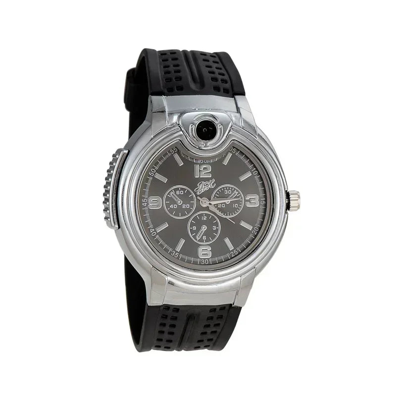goobingoo, watch lighter, usb lighter, rechargeable lighter, quartz watch, flameless lighter, men multi tool watch, creative novelty gift, cigarette lighter watch, tactical style watch goobingoo