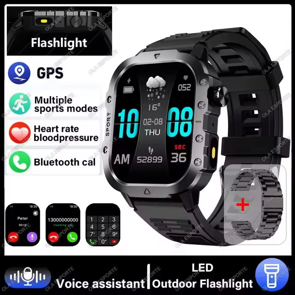 goobingoo 2026 Military Grade Tactical Smart Watch goobingoo