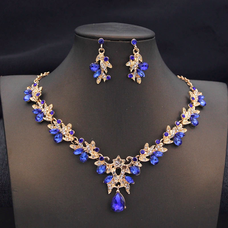 Elegant Choker Necklace & Earrings Set for Bridal, Prom & Special Occasions goobingoo