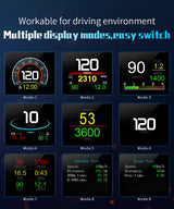 P10 Pro Head Up Display OBD2 Car Digital Speedometer Mileage & Temperature Gauge