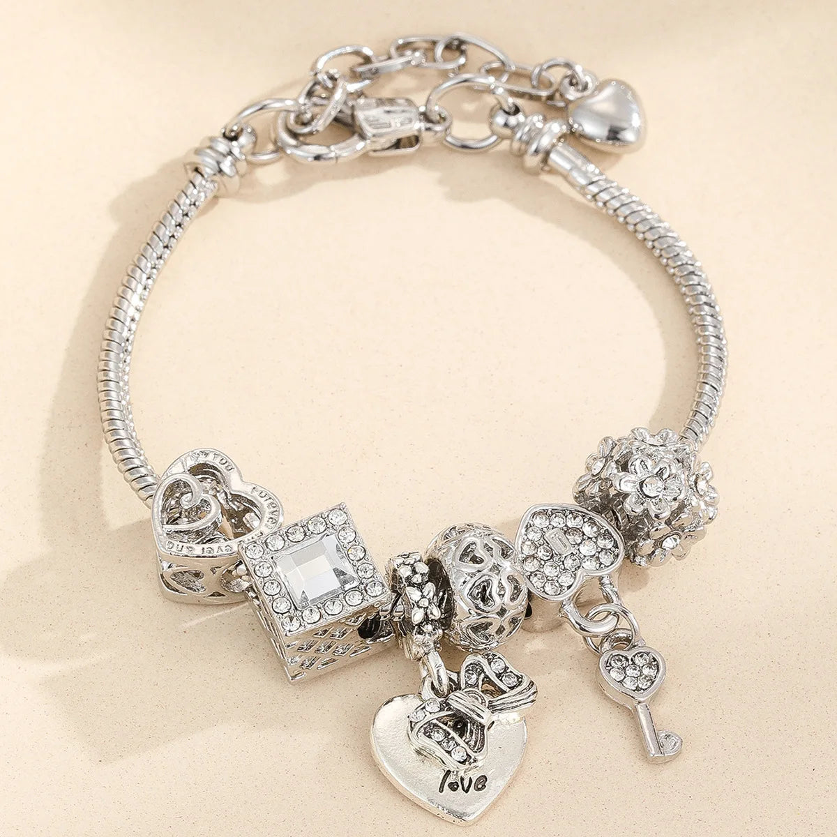 Beaded Love Family Charm Bracelet Trendy Gift Jewelry