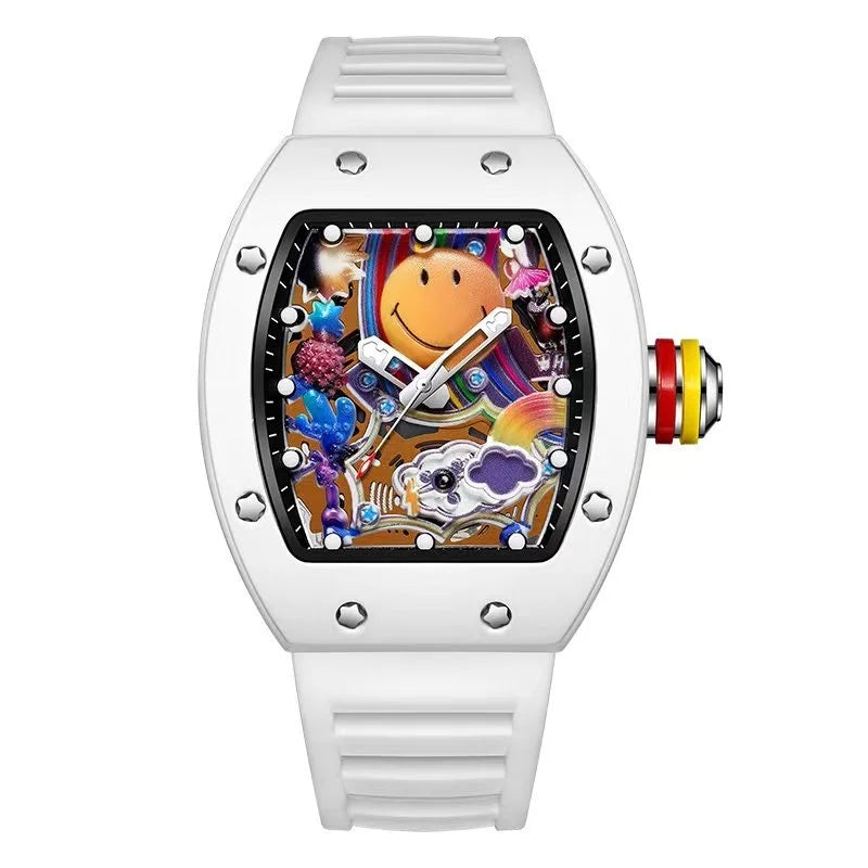 goobingoo Creative Astronaut Tonneau Sports Watch - Luxury Space Cartoon Quartz Timepiece goobingoo