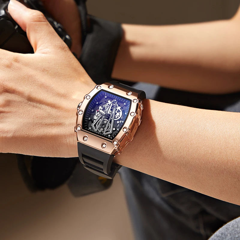 Foreign Trade Watch Large Dial For Men Quartz Waterproof Sport Square Luminous Watch For Men goobingoo